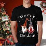 Custom Shirts with Couple Faces Personalized Men's All Over Print T-shirt for Christmas