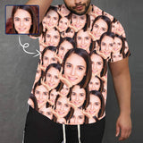 Custom Shirts with Face Seamless Men's All Over Print T-shirt with Personalized Pictures