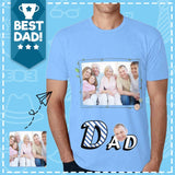 Custom Shirts with Family Photo Men's All Over Print T-shirt with Personalized Pictures for Father's Day
