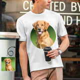 Custom Shirts with Pet Face White Personalized All Over Print T-shirt for Men and Women