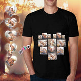 Custom Shirts with Photo Love Stitching Couple Men's All Over Print T-shirt with Personalized Pictures