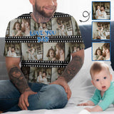 Custom Shirts with Photo Men's All Over Print T-shirt Love You Dad Design Shirts with Personalized Pictures for Father