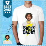 Custom Shirts with Photo Super Daddy Personalized Men's All Over Print T-shirt for Father's Day