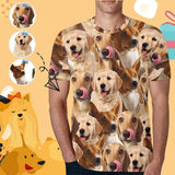 Custom Shirts with Photo Three Pups Men's All Over Print T-shirt Design Your Dog on A Shirt Gift