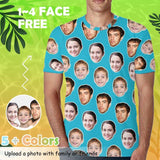 Personalized Face Shirt Put Your Face on Men's All Over Print T-shirt with Persaonlized Family Pictures