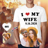 Personalized Photo&Date Tee I Love My Wife Custom Men's All Over Print T-shirt