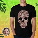 Personalized Shirt with Girlfriend Face Skull Black Custom Men's All Over Print T-shirt