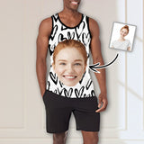 Custom Face Tank Tops Black and White Sleeveless Shirt Personalized Men's All Over Print Tank Top