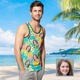 Custom Face Tank Tops Pineapple Hawaiian Sleeveless Shirt Personalized Men's All Over Print Tank Top