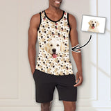Custom Tank Tops with Pet Face Smash Sleeveless Shirt Personalized Men's All Over Print Tank Top