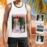 Custom Tank Tops with Photo&Name Sleeveless Shirt Personalized Summer Men's All Over Print Tank Top