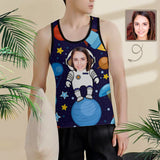 Custom Wife Face Tank Tops Astronaut Sleeveless Shirt Personalized Men's All Over Print Tank Top
