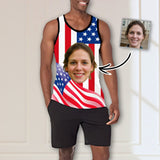 Design Your Own Tank Top Custom Face American Flag Personalized Men's All Over Print Tank Top