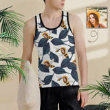 Personalized Face Tank Top Bee Leaves Sleeveless Shirt Custom Men's All Over Print Tank Top