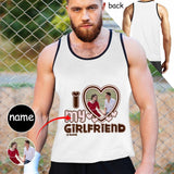 Personalized Tank Tops For Men, Custom Name&Face Love Girlfriend Sleeveless Shirt, Gifts for Husband/Dad