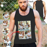 Personalized Tank Tops For Men, Custom Photo&Text Sleeveless Shirt, Gifts for Husband/Dad