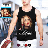 Tank Tops with Custom Photo&Text Heart Tank Men Sleeveless Shirt Personalized Men's All Over Print Tank Top