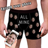 Custom Face All Mine Men's All-Over Print Boxer Briefs Print Your Own Personalized Men's Boxer Underwear For Valentine's Day Gift