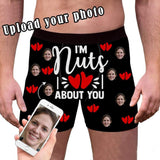 Custom Face Boxer Briefs I'm Nuts About You Personalized Photo Undies Face Boxer Underwear Valentine's Day for Him