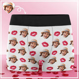 Custom Face Boxer Briefs Red Lip Personalized Face Undies for Men Put your Face on Underwear For Valentine's Day Gift