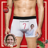 Custom Face Christmas Candy Lick Itself Men's All-Over Print Boxer Briefs Put Your Face on Underwear with Custom Image
