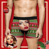 Custom Face Christmas Colours Men's Boxer Briefs Print Your Own Personalized Underwear for Him