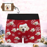 Custom Face Christmas Dog Men's Print Boxer Briefs Put Your Face on Underwear with Custom Image