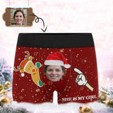 Custom Face Christmas Men's Undies My Girl Men's All-Over Print Boxer Briefs Create Your Own Underwear for Him