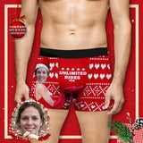 Custom Face Christmas Rides Men's Boxer Briefs Print Your Own Personalized Underwear for Him
