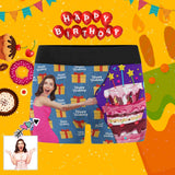 Custom Face Happy Birthday Men's All-Over Print Boxer Briefs Peronalized Underwear with Photo Gift for Boyfriend/Husband