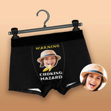 Custom Face Hazard Men's Boxer Briefs Made for You Personalized Underwear For Valentine's Day Gift