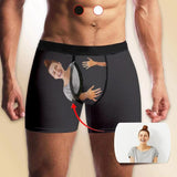 Custom Face Hug My Love Men's Pocket Boxer Briefs Print Your Own Personalized Underwear For Valentine's Day Gift