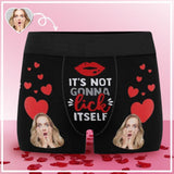 Custom Face It's Not Gonna Lick Itself Men's Boxer Briefs Put Your Face on Underwear with Custom Image