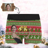 Custom Face Jingle My Bells Men's Boxer Briefs Print Your Own Personalized Underwear for Him