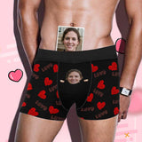 Custom Face Love Pocket Men's Boxer Briefs Put Your Face on Underwear with Custom Image