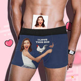 Custom Face Love This Men's Print Boxer Briefs Print Your Own Personalized Underwear For Valentine's Day Gift
