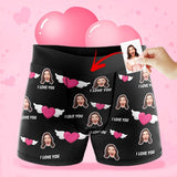 Custom Face Love You Men's Boxer Brief Print Your Own Personalized Underwear For Valentine's Day Gift