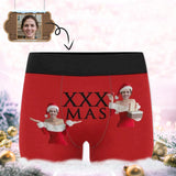 Custom Face Merry Christmas Men's Print Boxer Briefs Made for You Custom Underwear for Him