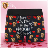 Custom Face Moon Men's Boxer Briefs Personalized Photo Underwear for Husband or Boyfriend Unique Valentine's Day Gift