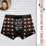 Custom Face My Ass Men's Print Boxer Briefs Put Your Face on Underwear with Custom Image
