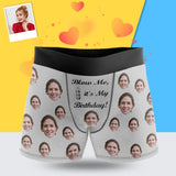 Custom Face My Birthday Gift Print Boxer Briefs for Men Create Your Own Underwear for Him