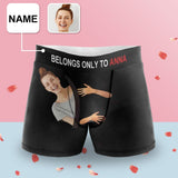 Custom Face&Name Belong To Me Men's Boxer Briefs Made for You Custom Underwear Gift