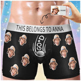 Custom Face&Name Black Sexy Charming Underwear Personalized Men's Elephant Pouch Boxer Briefs for Boyfriend Husband