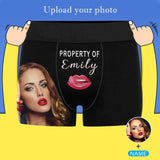 Custom Face&Name Mouth Men's Boxer Briefs Print Your Own Personalized Underwear For Valentine's Day Gift