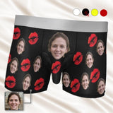 Custom Face Red Lip Sexy Charming Underwear Personalized Men's Elephant Pouch Boxer Briefs Anniversary Gifts for Men