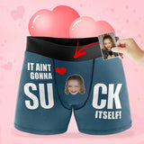 Custom Face Suck Print Boxer Briefs for Him Put Your Face on Underwear with Custom Image