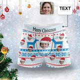 Custom Face&Text Christmas Surprise Men's Boxer Briefs Print Your Own Personalized Underwear for Him