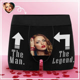 Custom Face The Legend Men's Boxer Briefs Print Your Own Personalized Photo Underwear For Valentine's Day Gift