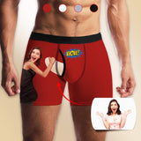 Custom Face Wow Banana Men's Pocket Boxer Briefs Personalized Funny Underwear with Photo Gift for Men