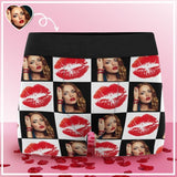 Custom Girlfriend Face Grids Lips Men's Boxer Briefs Made for You Custom Underwear Unique Valentine's Day Gift